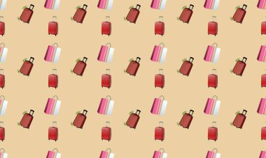 Farklı aksesuarlara sahip renkli arkaplan