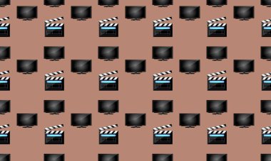 Farklı aksesuarlara sahip renkli arkaplan