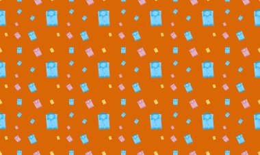 Farklı aksesuarlara sahip renkli arkaplan