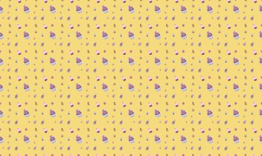 Farklı aksesuarlara sahip renkli arkaplan