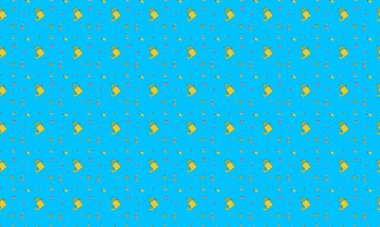 Farklı aksesuarlara sahip renkli arkaplan