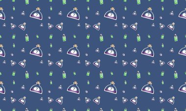 Farklı aksesuarlara sahip renkli arkaplan