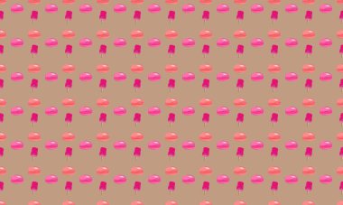 Farklı aksesuarlara sahip renkli arkaplan