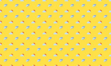 Farklı aksesuarlara sahip renkli arkaplan