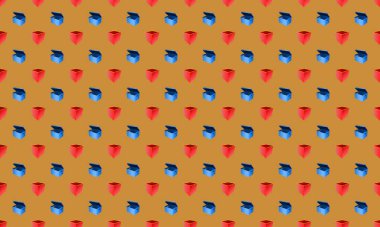 Farklı aksesuarlara sahip renkli arkaplan