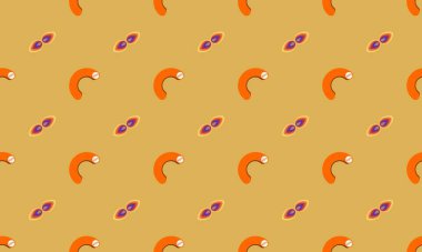 Farklı aksesuarlara sahip renkli arkaplan