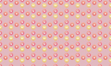 Farklı aksesuarlara sahip renkli arkaplan