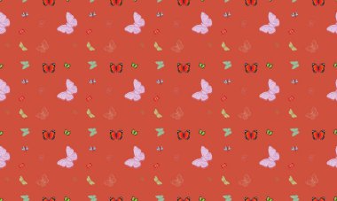 Farklı aksesuarlara sahip renkli arkaplan