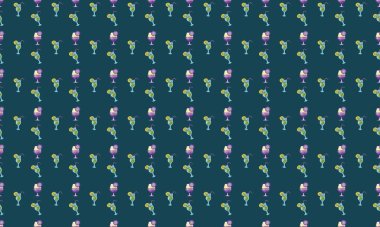 Farklı aksesuarlara sahip renkli arkaplan