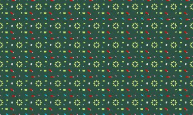 Farklı aksesuarlara sahip renkli arkaplan