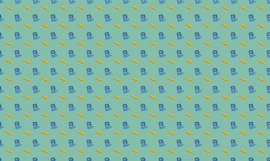 Farklı aksesuarlara sahip renkli arkaplan