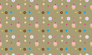 Farklı aksesuarlara sahip renkli arkaplan