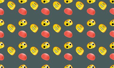 Farklı aksesuarlara sahip renkli arkaplan