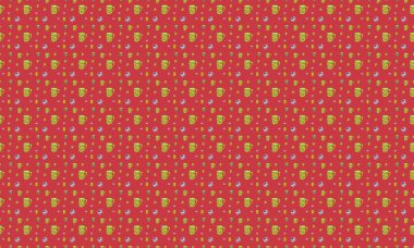 Farklı aksesuarlara sahip renkli arkaplan