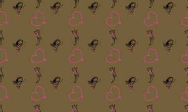 Farklı aksesuarlara sahip renkli arkaplan