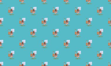 Farklı aksesuarlara sahip renkli arkaplan