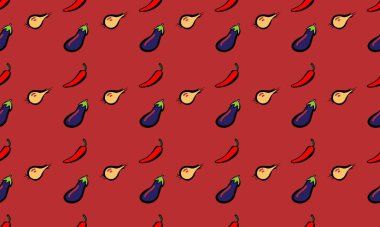 Farklı aksesuarlara sahip renkli arkaplan