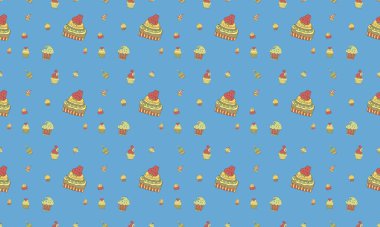 Farklı aksesuarlara sahip renkli arkaplan