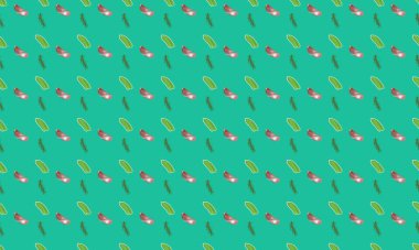 Farklı aksesuarlara sahip renkli arkaplan