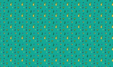 Farklı aksesuarlara sahip renkli arkaplan