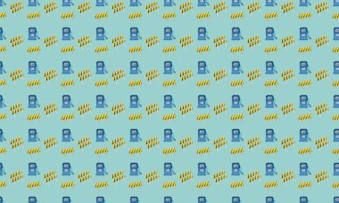 Farklı aksesuarlara sahip renkli arkaplan