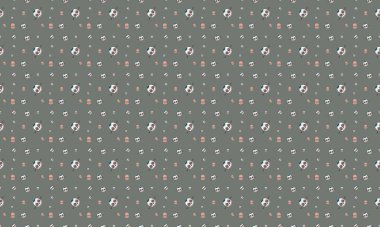 Farklı aksesuarlara sahip renkli arkaplan