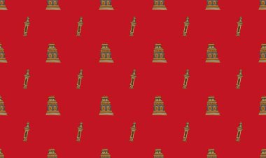 Farklı aksesuarlara sahip renkli arkaplan