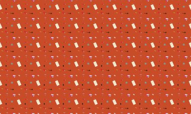 Farklı aksesuarlara sahip renkli arkaplan