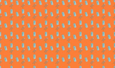 Farklı aksesuarlara sahip renkli arkaplan