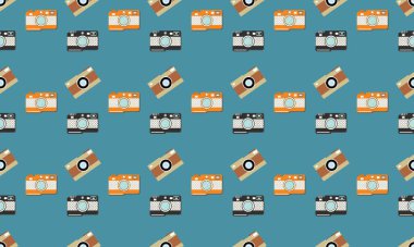 Farklı aksesuarlara sahip renkli arkaplan