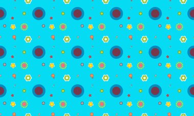 Farklı aksesuarlara sahip renkli arkaplan