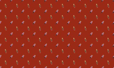 Farklı aksesuarlara sahip renkli arkaplan