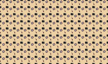 Farklı aksesuarlara sahip renkli arkaplan