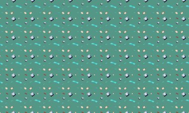 Farklı aksesuarlara sahip renkli arkaplan