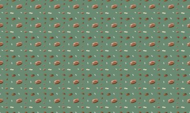 Farklı aksesuarlara sahip renkli arkaplan