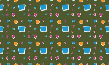 Farklı aksesuarlara sahip renkli arkaplan