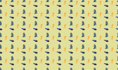 Farklı aksesuarlara sahip renkli arkaplan