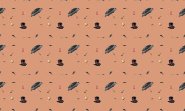 Farklı aksesuarlara sahip renkli arkaplan