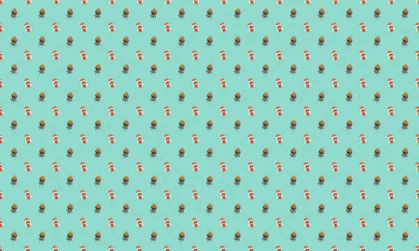 Farklı aksesuarlara sahip renkli arkaplan