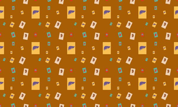 Colored background with different accessories