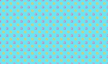 Farklı aksesuarlara sahip renkli arkaplan