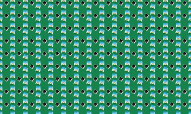 Farklı aksesuarlara sahip renkli arkaplan