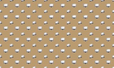 Farklı aksesuarlara sahip renkli arkaplan