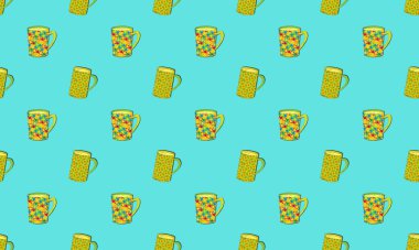 Farklı aksesuarlara sahip renkli arkaplan