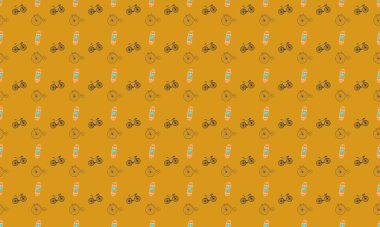 Farklı aksesuarlara sahip renkli arkaplan