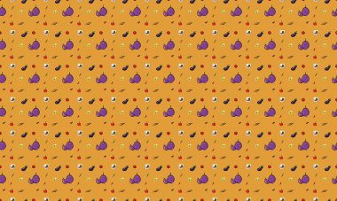 Farklı aksesuarlara sahip renkli arkaplan