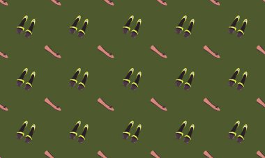 Farklı aksesuarlara sahip renkli arkaplan