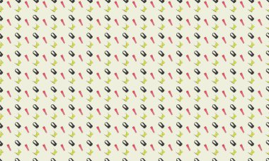 Farklı aksesuarlara sahip renkli arkaplan