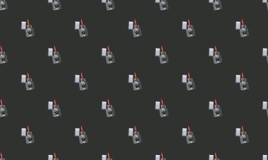 Farklı aksesuarlara sahip renkli arkaplan