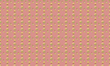 Farklı aksesuarlara sahip renkli arkaplan